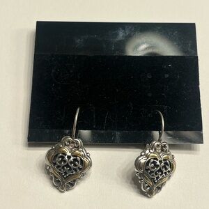 Brighton Silver and Gold Heart Earrings
